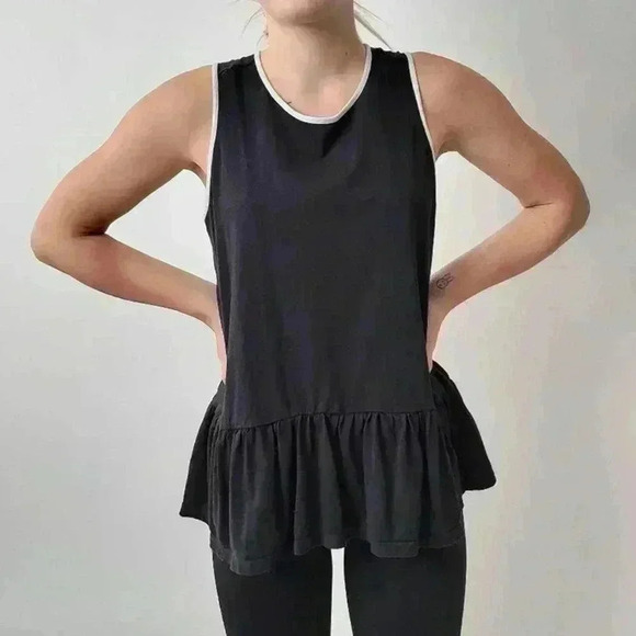 Kate Spade Black Ruffled Peplum Tank - S - Picture 1 of 8